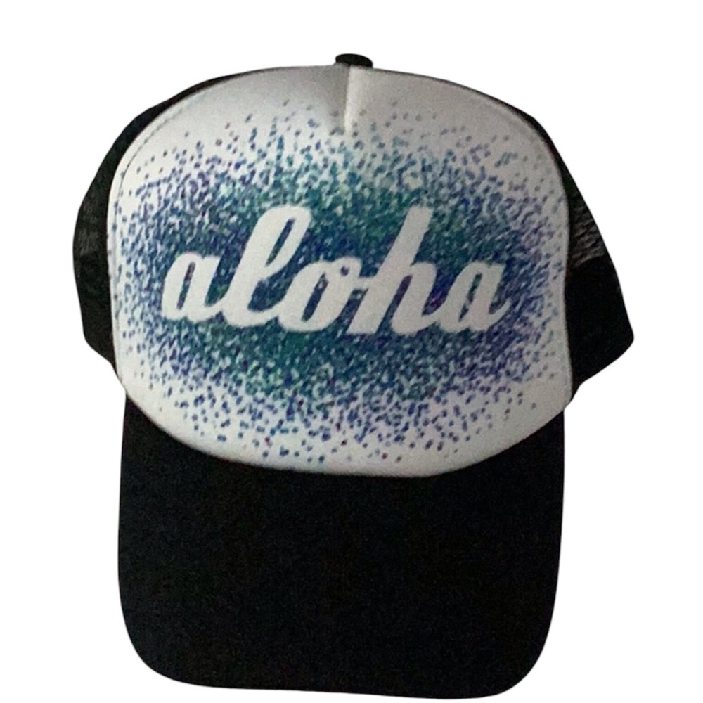 Surf Ware Hawaiian Classics Aloha Blue Purple Green Confetti Adjustable Ball Cap